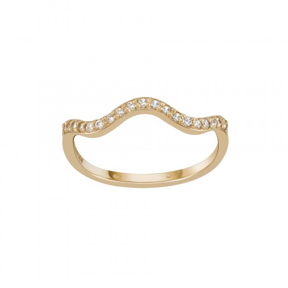 Anillo Ouro Waves