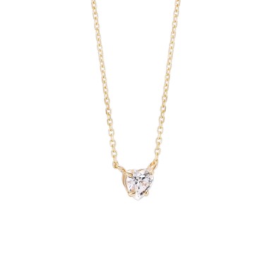 Colar Ouro Heart Solitaire
