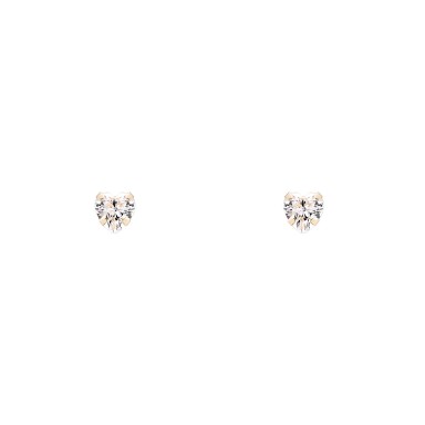 Pendientes Oro Heart Solitaire