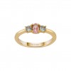 Anillo 3 Stones Pink&Blue