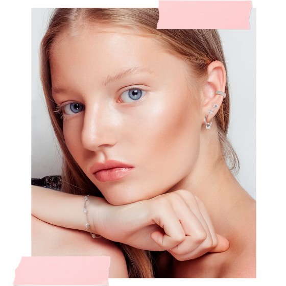 Girls Flowers Silver Hoops
