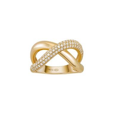 Anillo Bold Daily Crossed Stones