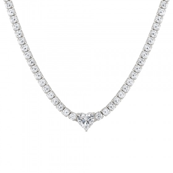 Collar Tennis Corazn Blanco