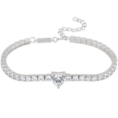Pulsera Tennis Corazn Blanco