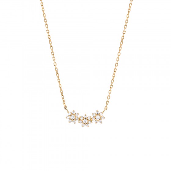 Colar Ouro Flores