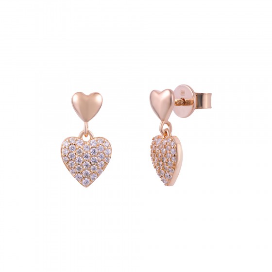 Brincos Two Hearts