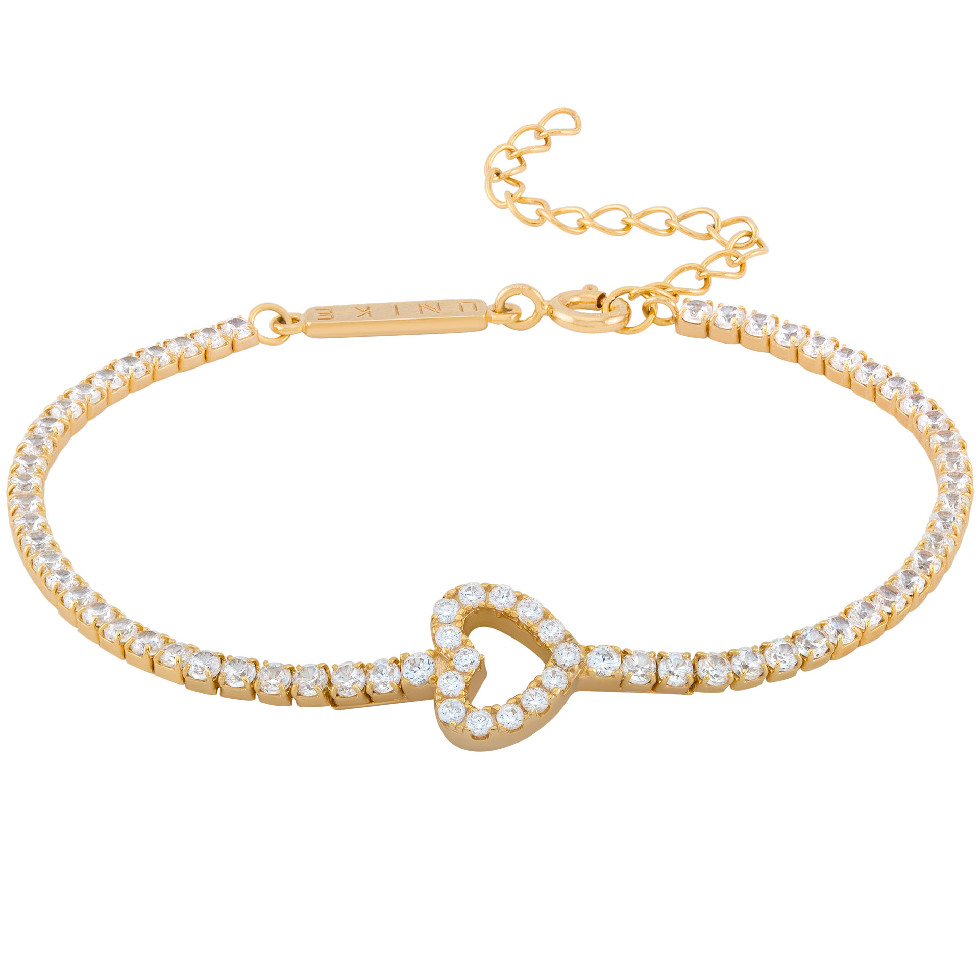 Pulseira Tennis Heart Stones