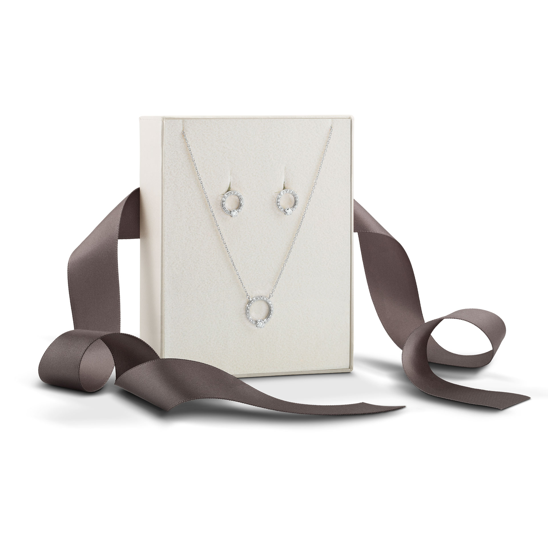 Classy Circle Silver Set