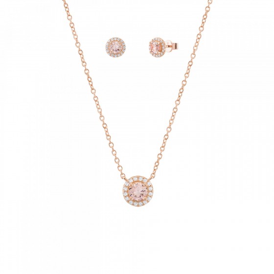 Conjunto Love in Rose Solitaire Pink