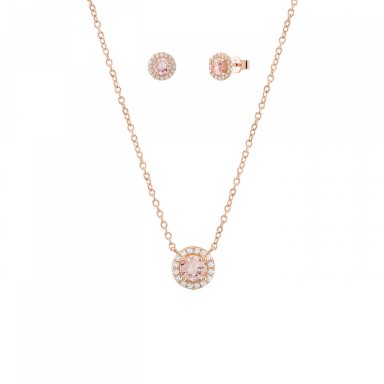 Conjunto Love in Rose Solitaire Pink