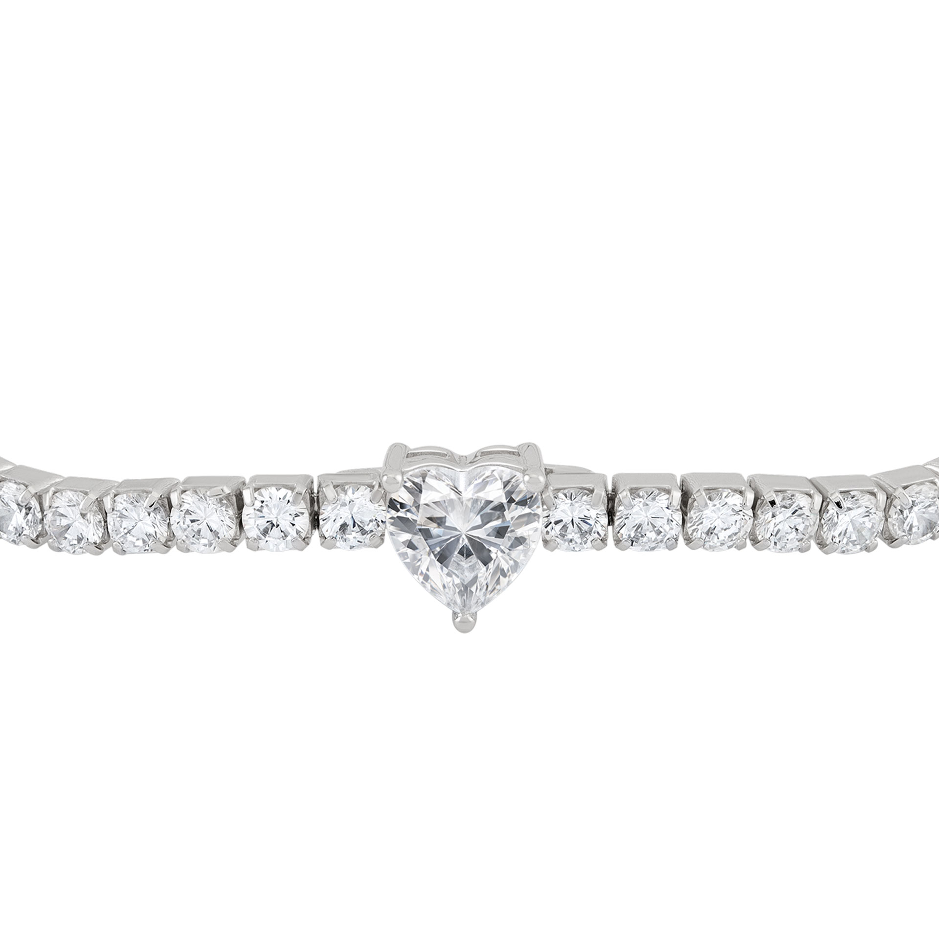 Pulsera Tennis Corazón Blanco