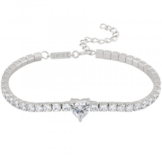 Pulsera Tennis Corazón Blanco Pulsera Tennis Corazón Blanco