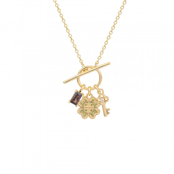 Fun Multi Charms Clover Necklace