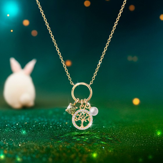 Fun Multi Charms Tree of Life Necklace
