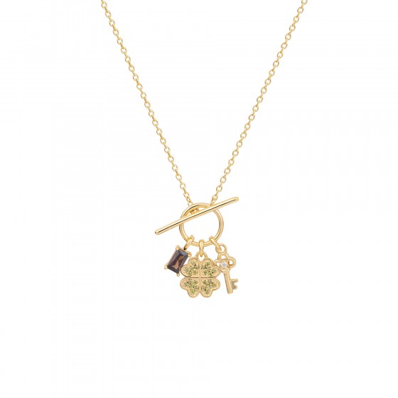 Fun Multi Charms Clover Necklace