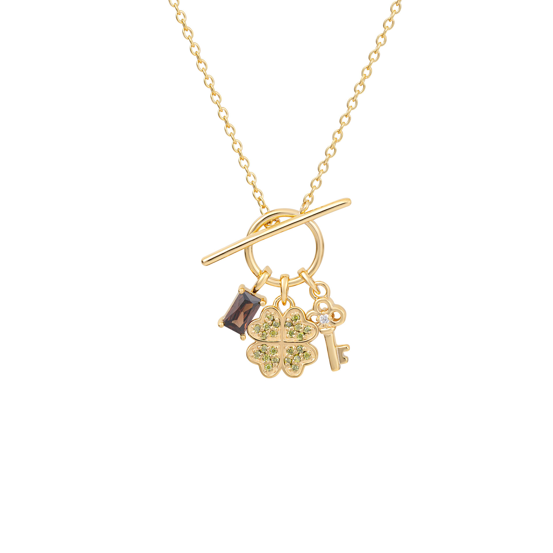 Colar Fun Multi Charms Trevo