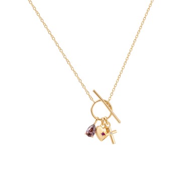Collar Fun Corazn e Cruz
