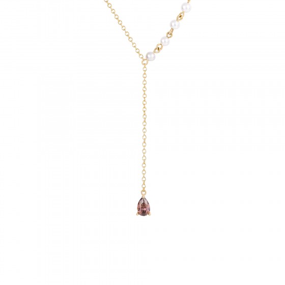 Fun Pearls Drop Cz Necklace