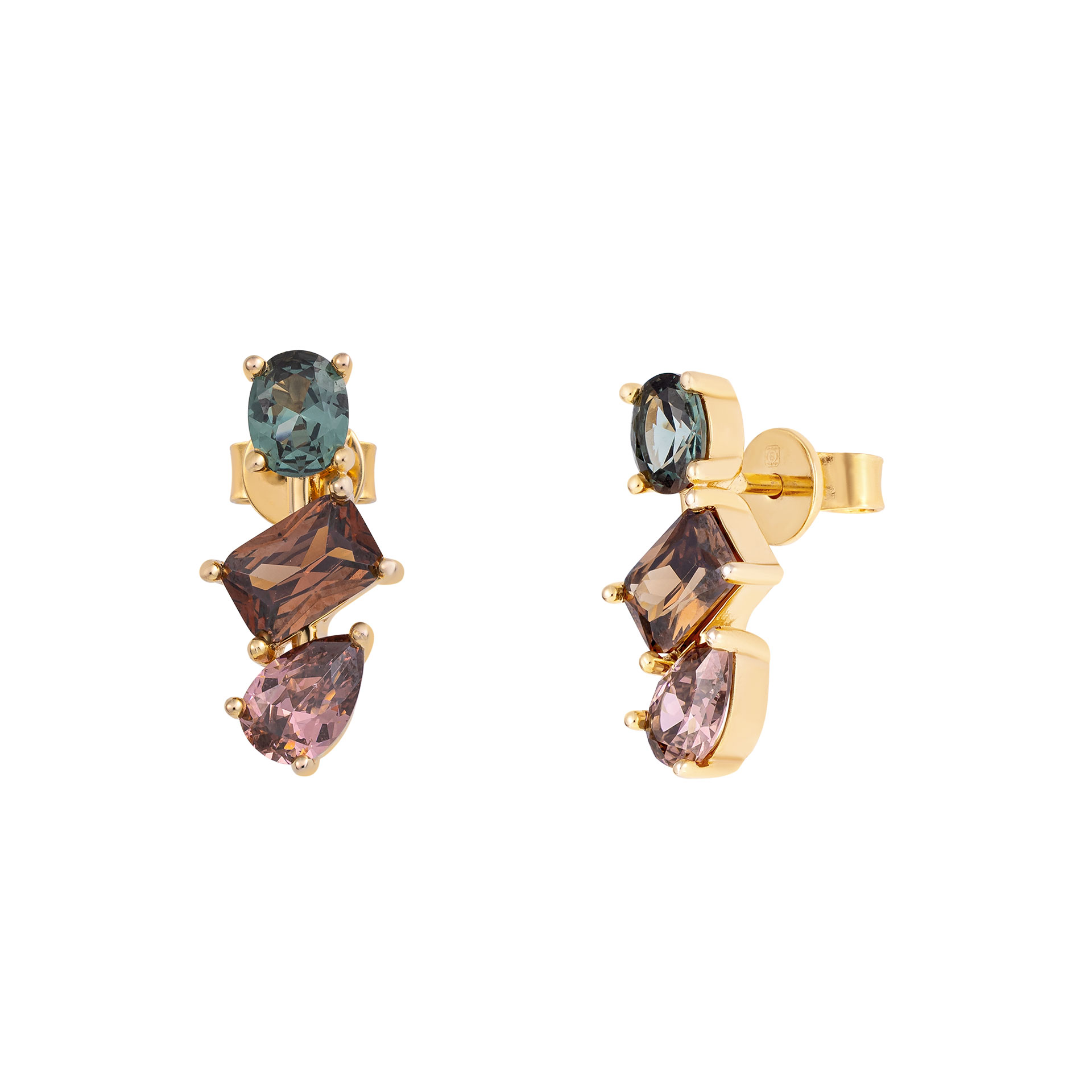 Brincos Fun 3 Stones