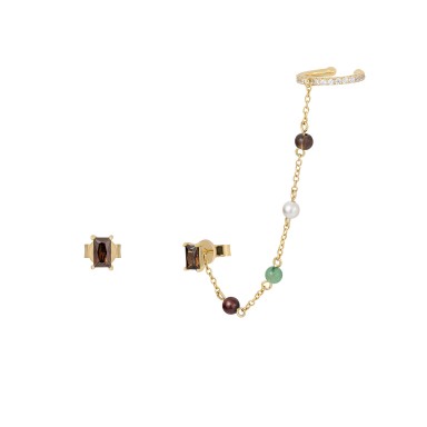 Fun Earcuff Stones Earrings
