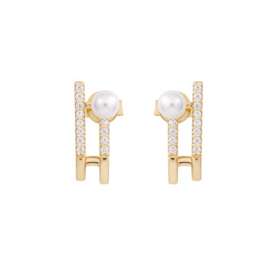 Fun 2 Lines & Pearls Earrings