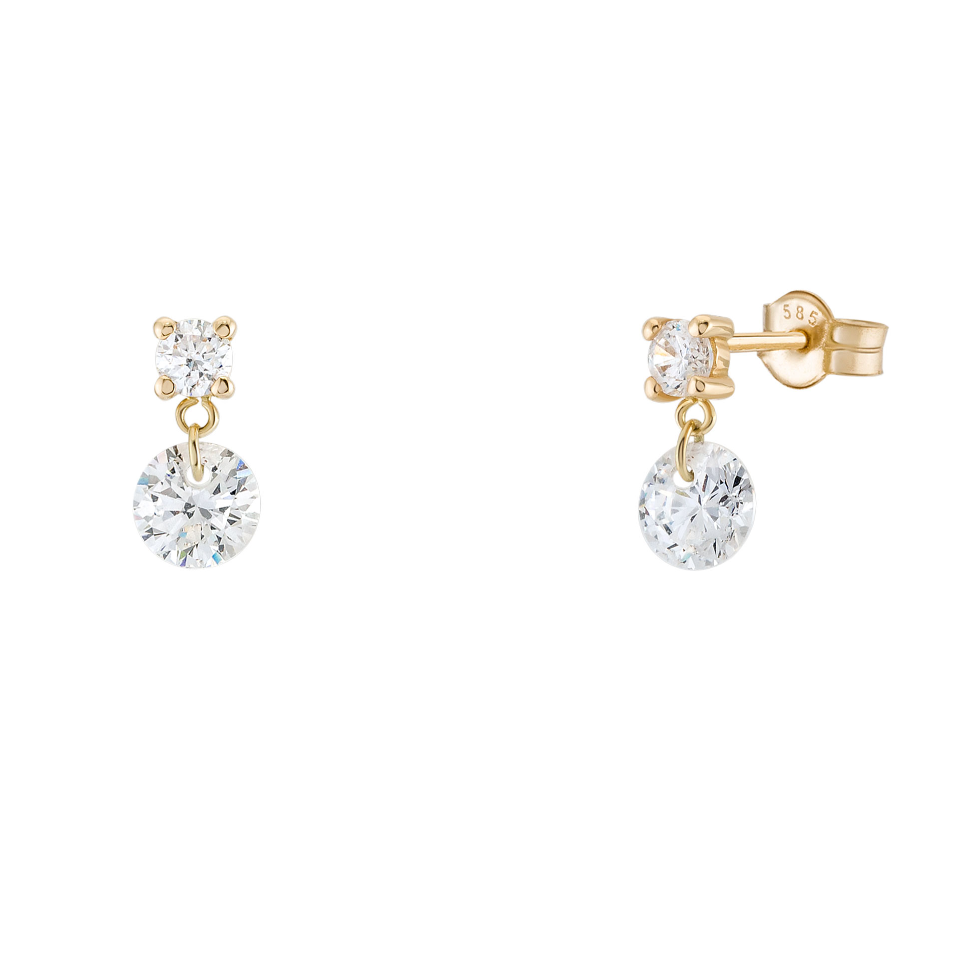 Brincos Ouro Timeless Drop Solitaire