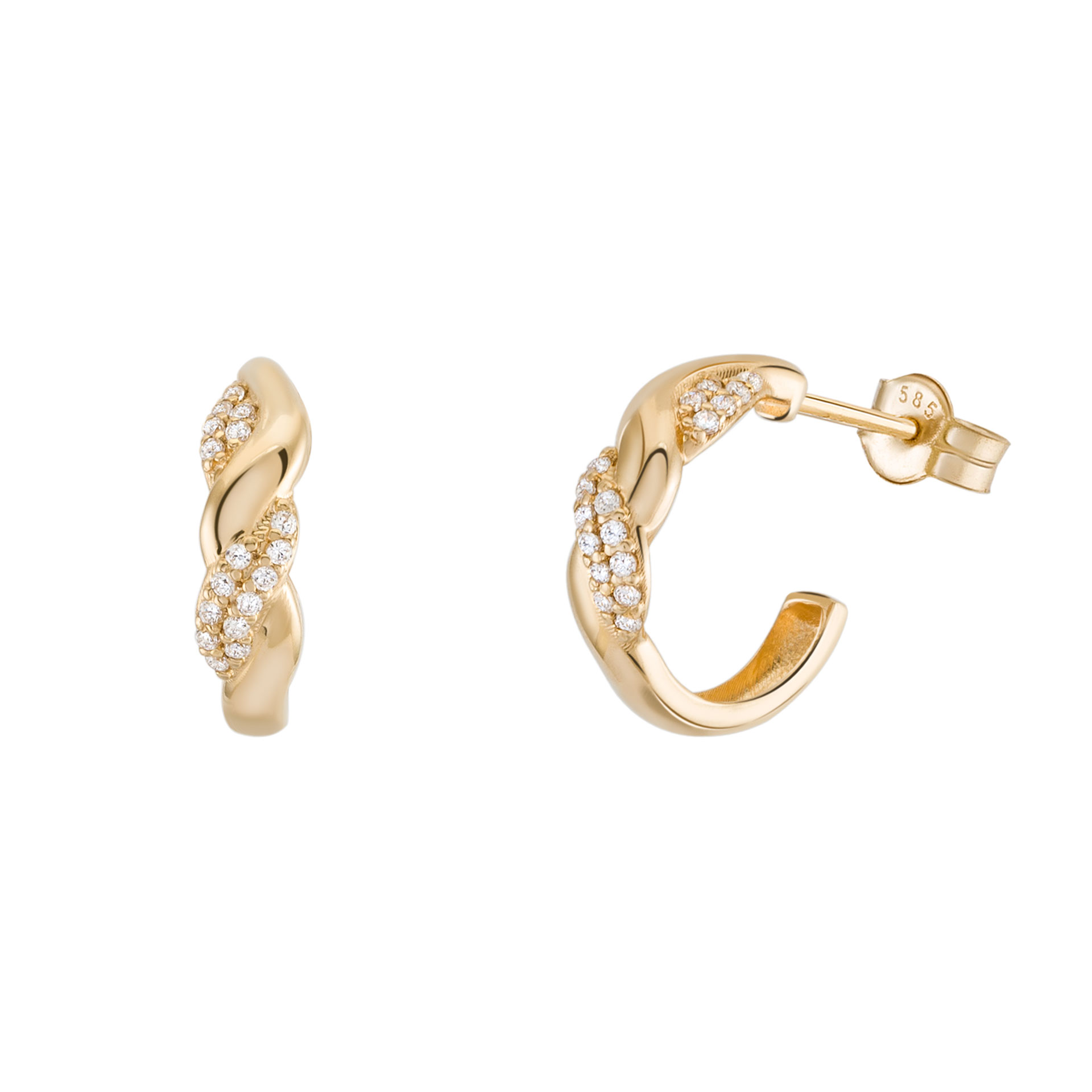 Gold Timeless Twisted Hoops
