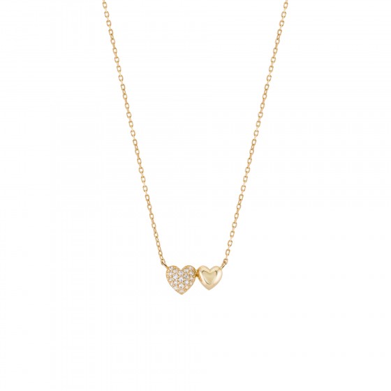 Gold Timeless Double Heart Necklace Gold Timeless Double Heart Necklace