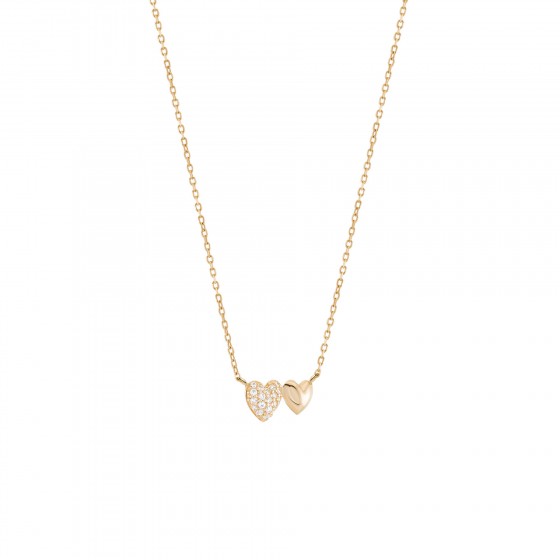 Gold Timeless Double Heart Necklace Gold Timeless Double Heart Necklace