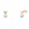 Gold Girls Pearl & Heart Earrings Gold Girls Pearl & Heart Earrings