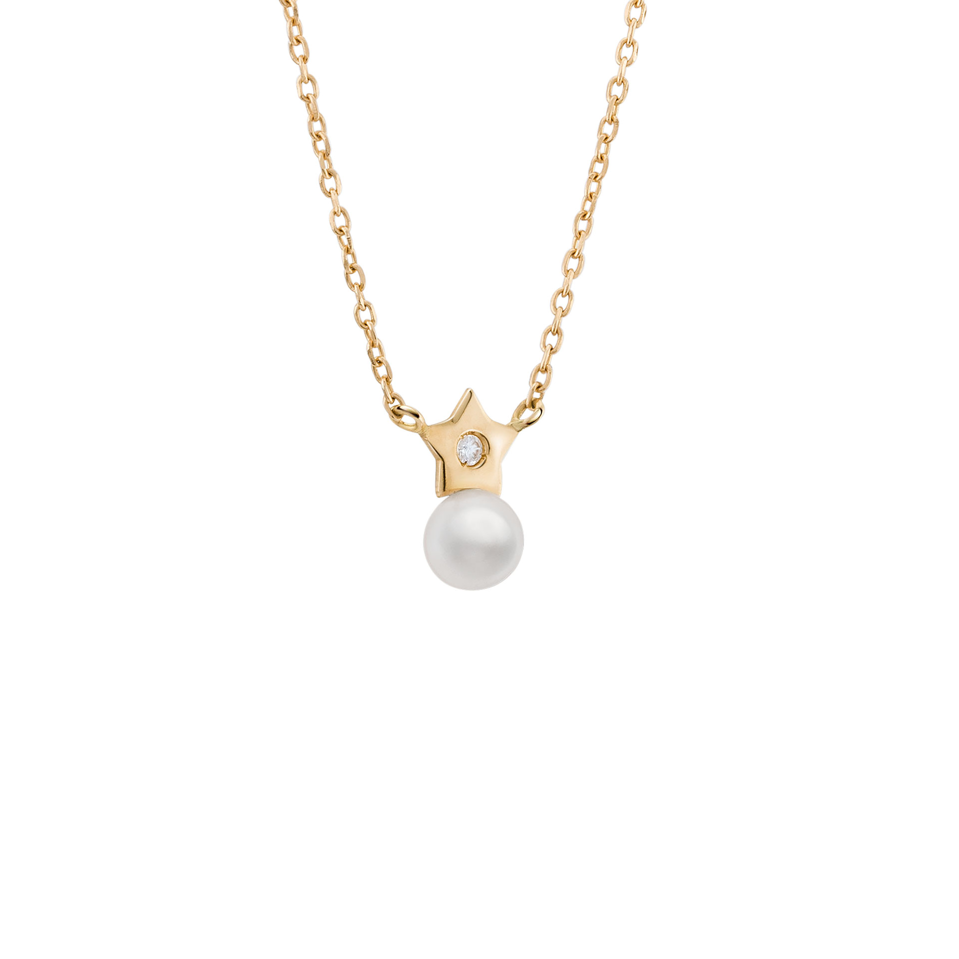 Colar Ouro Girls Pérola e Estrela