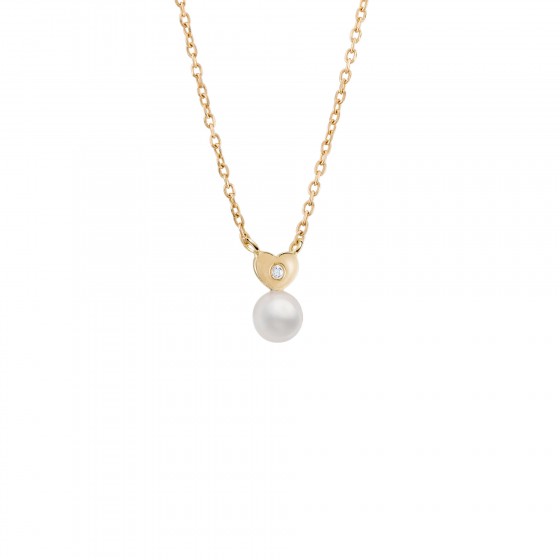 Colar Ouro Girls Pérola e Coração Colar Ouro Girls Pérola e Coração