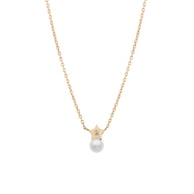 Gold Girls Pearl & Star Necklace Gold Girls Pearl & Star Necklace