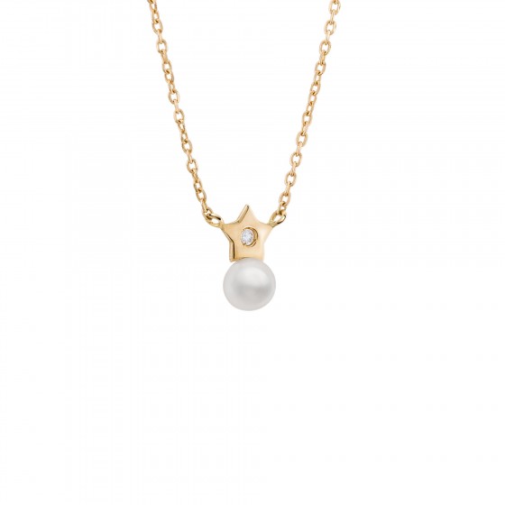 Colar Ouro Girls Pérola e Estrela Colar Ouro Girls Pérola e Estrela
