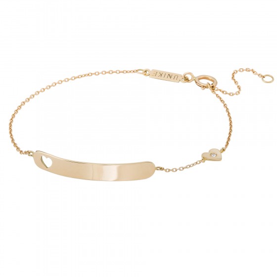 Pulseira Ouro Girls Plate & Heart Pulseira Ouro Girls Plate & Heart