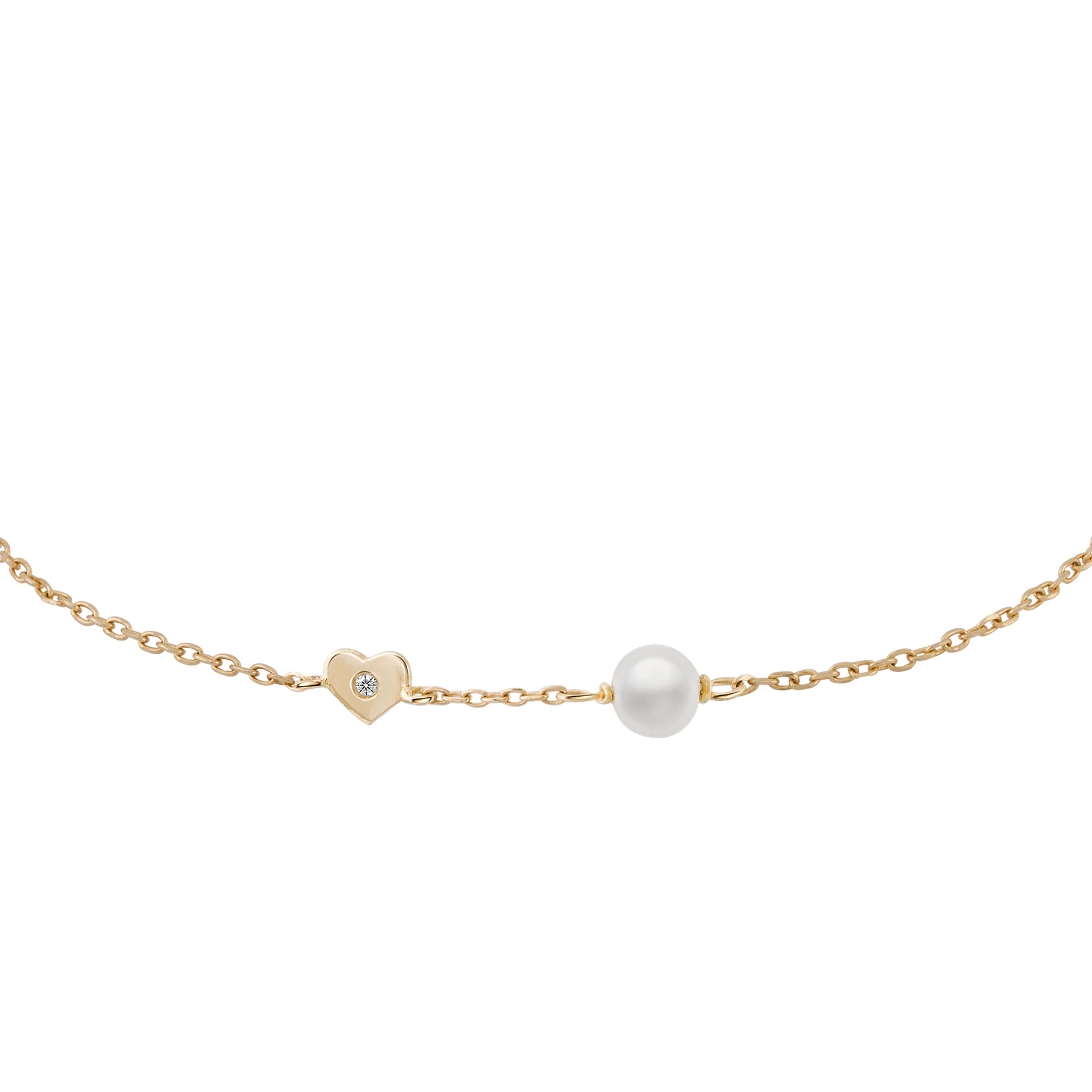 Pulsera Oro Girls Perla y Corazón