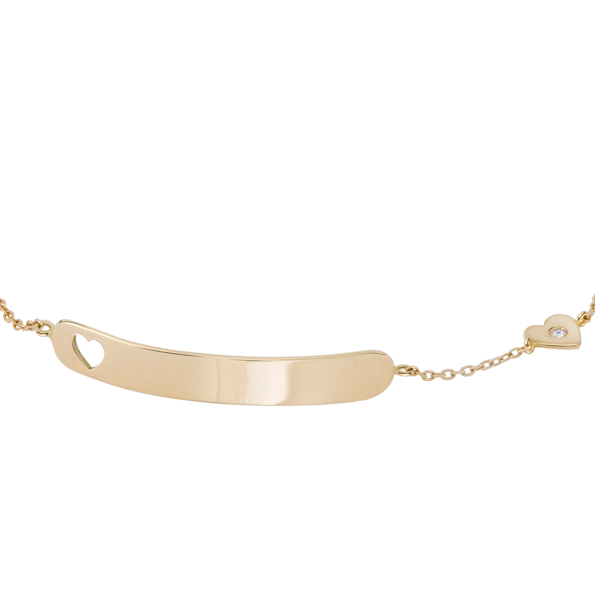 Pulsera Oro Girls Plate & Heart