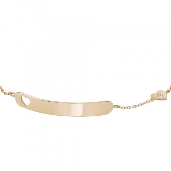 Pulseira Ouro Girls Plate & Heart Pulseira Ouro Girls Plate & Heart