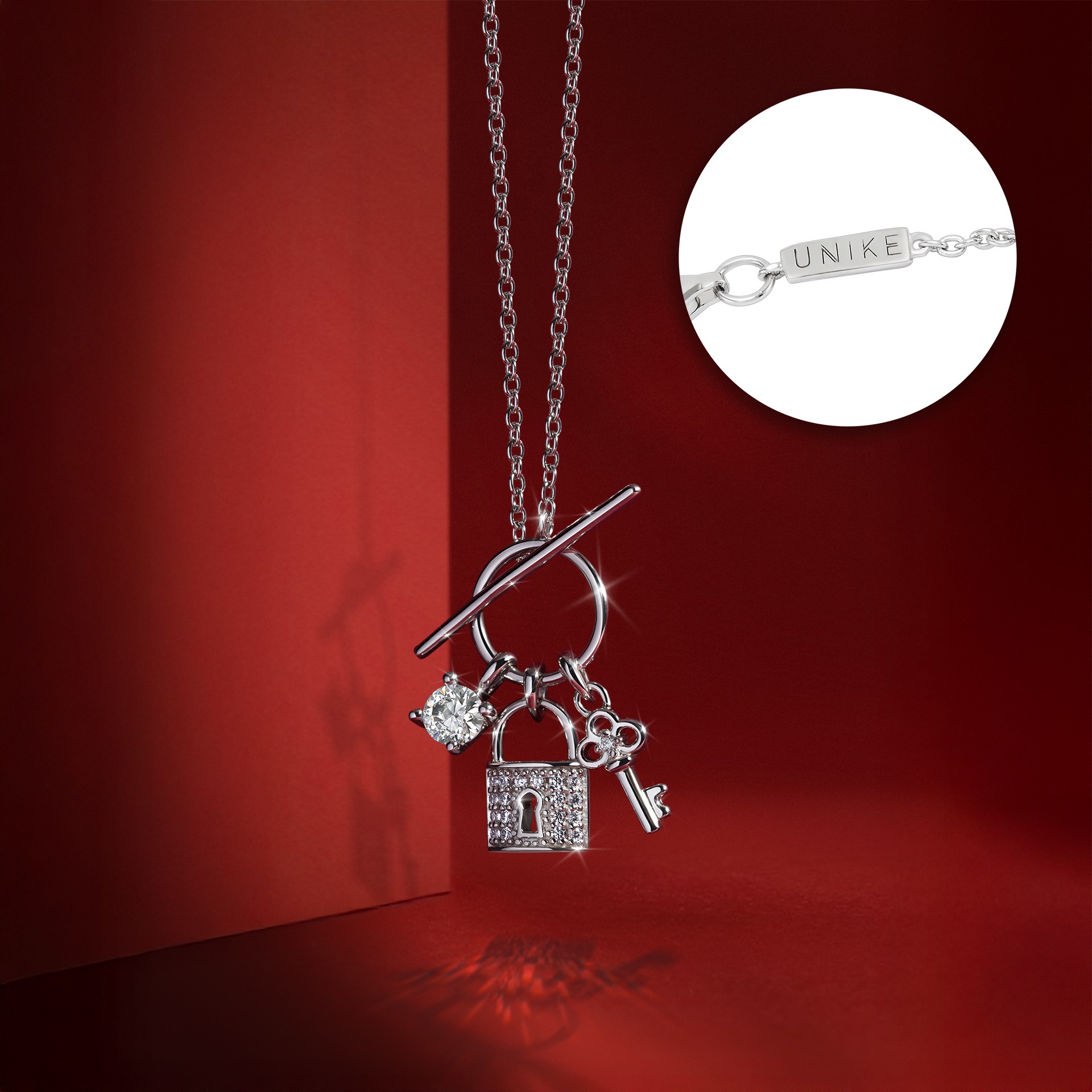 Valentines Day Key & Lock Necklace