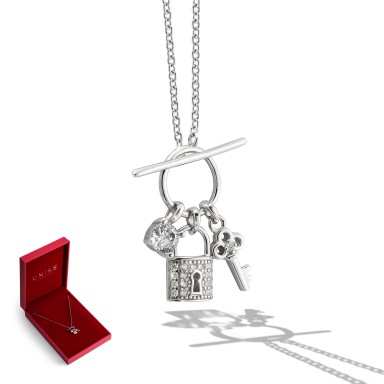 Valentines Day Key & Lock Necklace