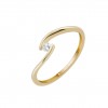 Double Line Gold Solitaire Ring