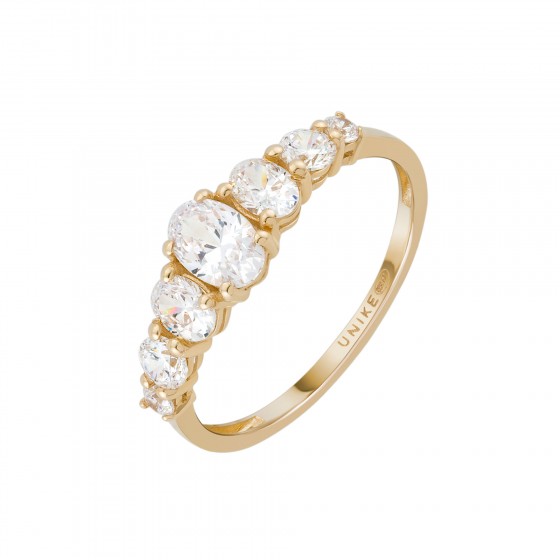 Gold 7 Stones Solitaire Ring