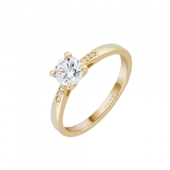 Gold Solitaire Ring