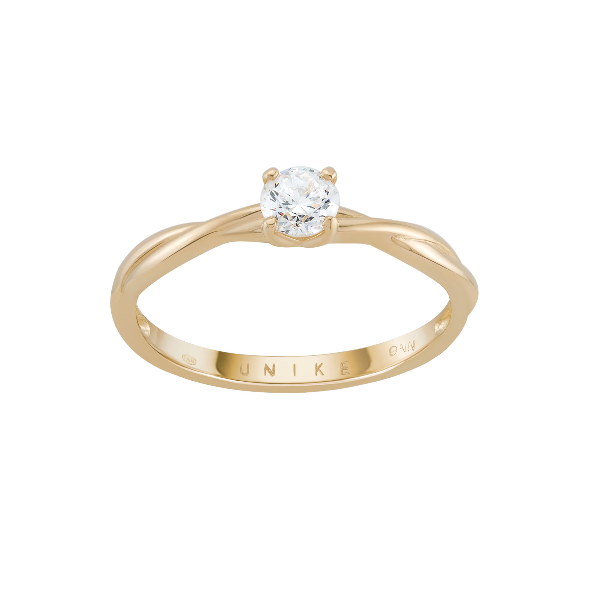 Cross Gold Solitaire Ring