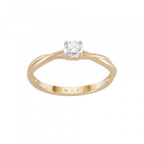 Cross Gold Solitaire Ring