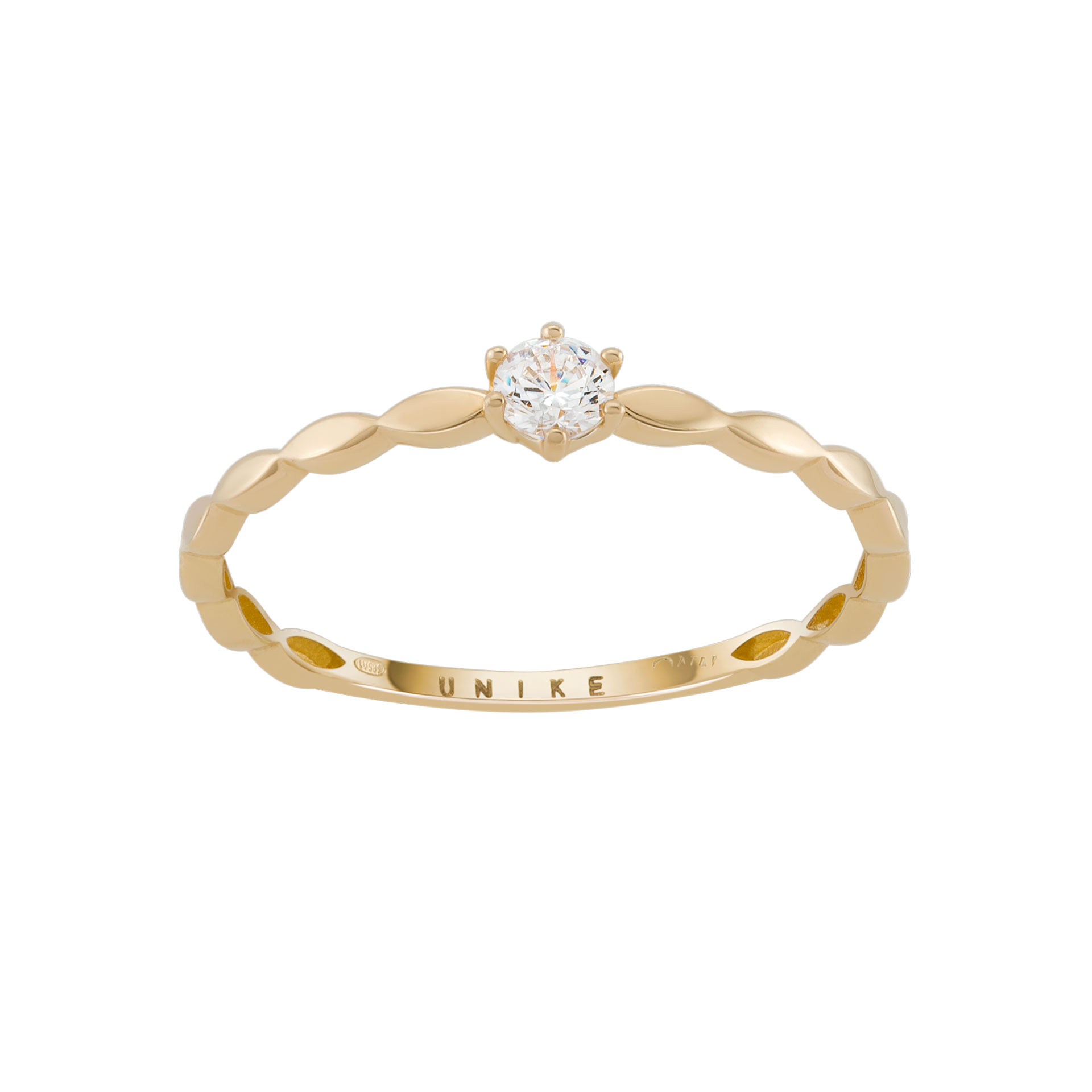 Braided Gold Solitaire Ring