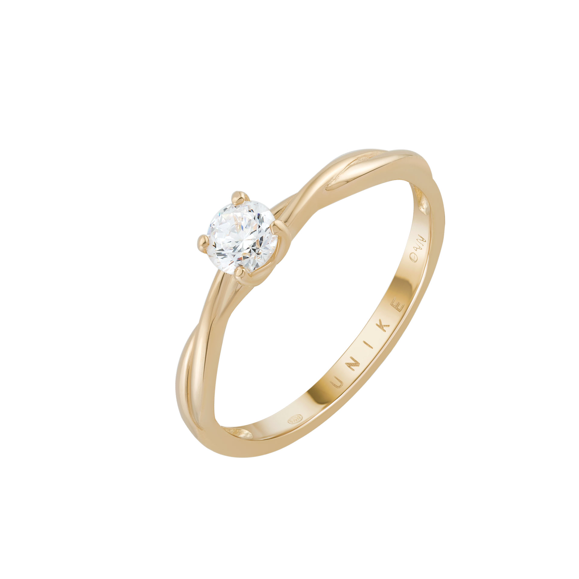Cross Gold Solitaire Ring
