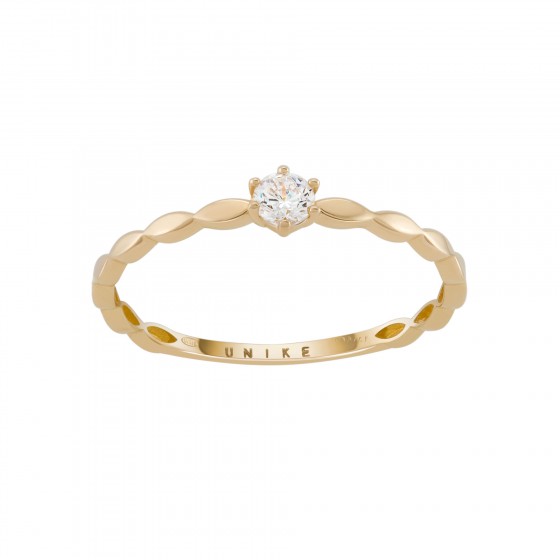 Braided Gold Solitaire Ring