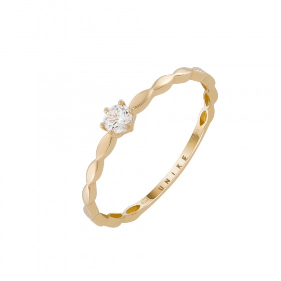 Braided Gold Solitaire Ring