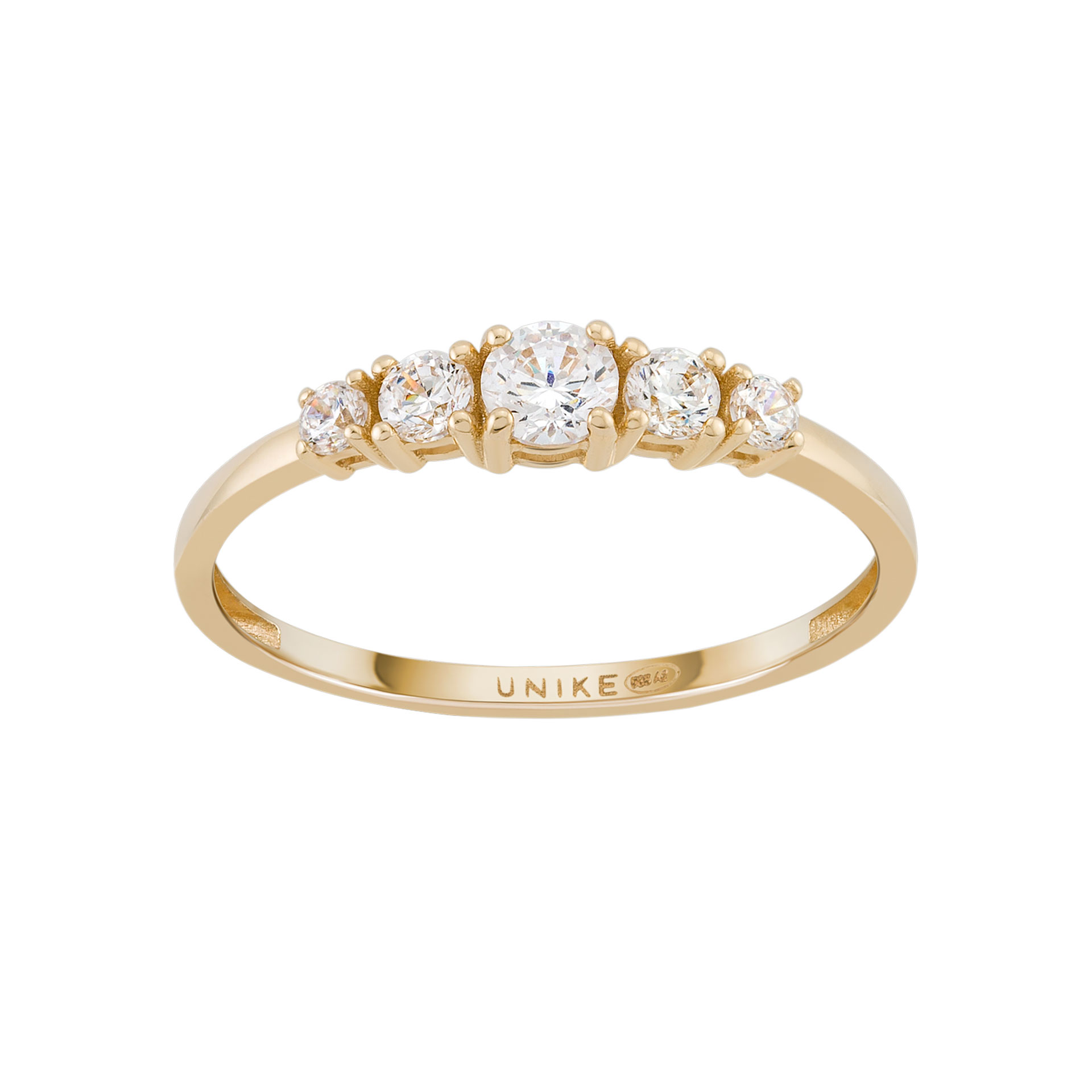Gold 5 Stones Solitaire Ring